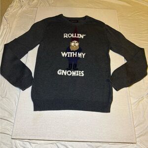 Aeropostale Dark Gray Sweater with Gnome Graphic